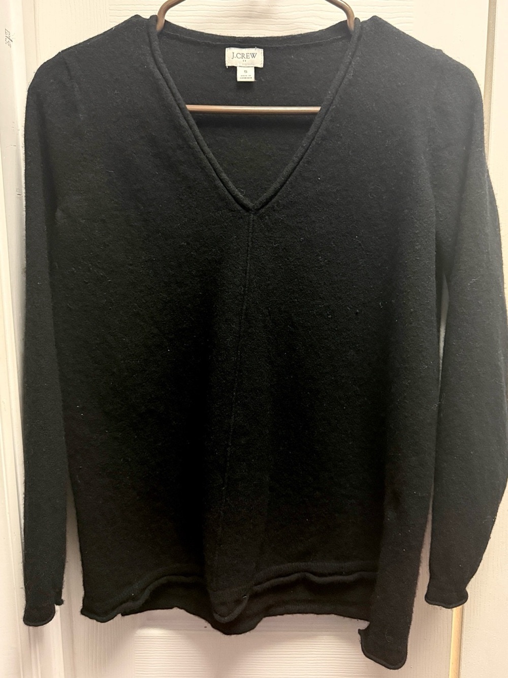 J. Crew Men's Black V-Neck Knit Sweater
